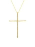 Lord & Taylor Crystal Thin Cross Pendant Necklace