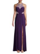 Blondie Nites Embroidered Evening Gown