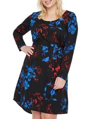 Junarose Plus Ewa Keenan Floral-print A-line Dress