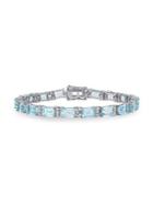 Sonatina Sterling Silver, Blue Topaz & White Sapphire Tennis Bracelet