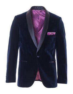 Paisley And Gray Slim-tailored Velvet Suit Jacket
