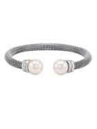 Majorica 12mm White Pearl Tipped Bracelet/silvertone