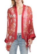 Vince Camuto Oasis Bloom Sheer Floral Kimono Blouse