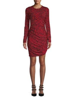 Bailey 44 Leopard Print Shirred Dress
