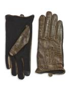 Lauren Ralph Lauren Croc Embossed Gloves