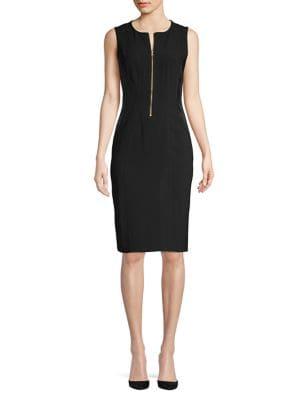 Donna Karan Zip Front Sheath Dress