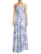 Betsy & Adam Classic Floral Gown