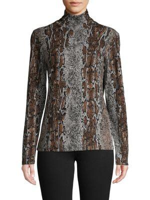 Philosophy Apparel Snake-print Turtleneck Top