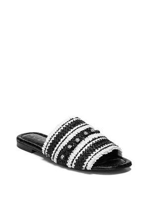 Sam Edelman Brandon Chevron Raffia Slides