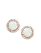 Nadri Pave-accented Stone Stud Earrings