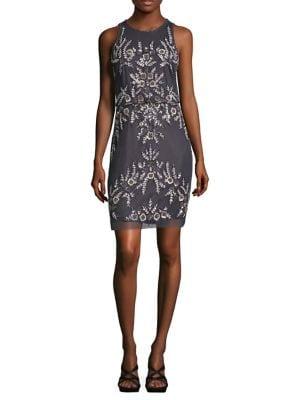 Adrianna Papell Sleeveless Beaded Sheath Dress