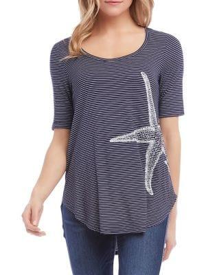 Karen Kane Stripe Starfish Shirttail Tee