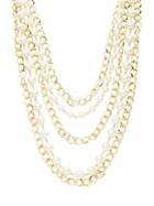 Design Lab Silver And Faux Pearl Multi-strand Necklace