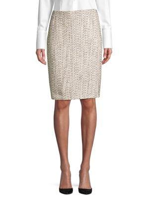 Nipon Boutique Metallic Tweed Pencil Skirt