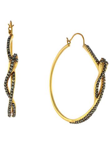 Louise Et Cie Goldtone And Pave Snake Hoops