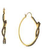 Louise Et Cie Goldtone And Pave Snake Hoops