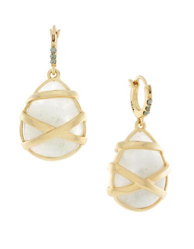 Cole Haan Moonstone And 12k Gold-plated Wrapped Drop Earrings