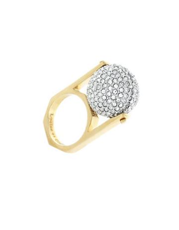 Louise Et Cie Goldtone Spinning Pave Ball Ring