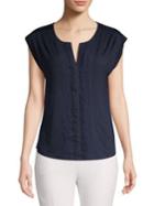 Cable & Gauge Lace Cap Sleeve Top