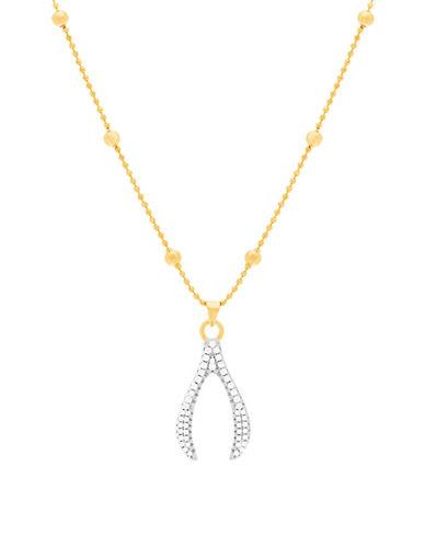 Lord & Taylor Cubic Zirconia Wishbone Pendant Necklace