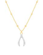 Lord & Taylor Cubic Zirconia Wishbone Pendant Necklace