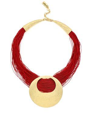 Jessica Simpson Thread Items Hammered Multi-strand Necklace