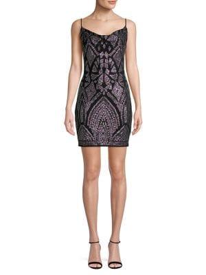 Jump Embellished Mini Sheath Dress
