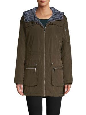 Sam Edelman Faux Fur Hood Anorak