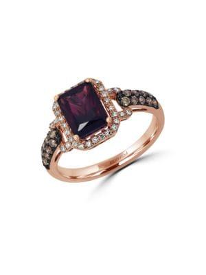 Effy Bordeaux 14k Rose Gold, Diamond, And Brown Diamond Ring