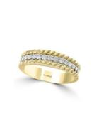 Effy 14k White & Yellow Gold, Diamond Twist Ring
