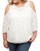 Lucky Brand Plus Cold-shoulder Blouse