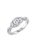 Sonatina 14k White Gold & 1 Tcw Diamond 3-stone Engagement Ring