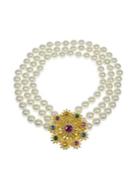 Kenneth Jay Lane 12mm Pearl-embellished Three-row Necklace