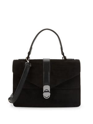 Mark Adam New York Suede Turnlock Flap Bag