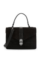 Mark Adam New York Suede Turnlock Flap Bag