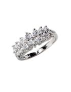 Lord & Taylor Sterling Silver And Cubic Zirconia Marquise Ring
