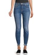7 For All Mankind Distressed Hem Skinny Jeans