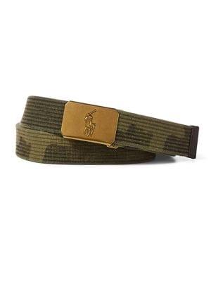 Polo Ralph Lauren Camo Pony-plaque Webbed Belt