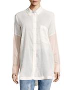Free People Hi-lo Button Front Tunic Top