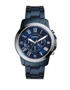 Fossil Grant Blue-tone Stainless Steel Bracelet Watch Quartz Watch