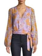Astr The Label Brady Balloon-sleeve Wrap Top