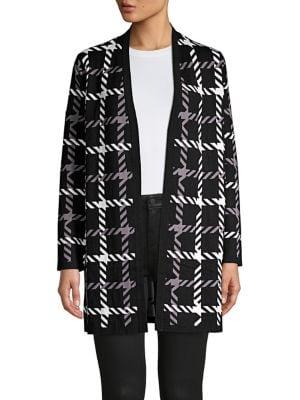 Nipon Boutique Stripe-grid Longline Cardigan