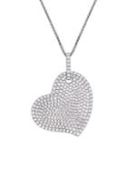 Sonatina 14k White Gold & Diamond Heart Pendant Necklace