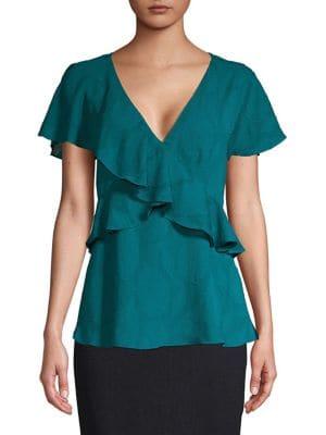 Michael Michael Kors Ruffle Jacquard Top