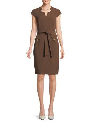 Nipon Boutique Starneck Waist-tie Sheath Dress