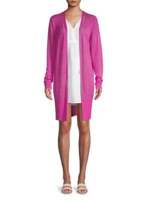 Tommy Bahama Cedar Ladder Stitch Linen Long Cardigan