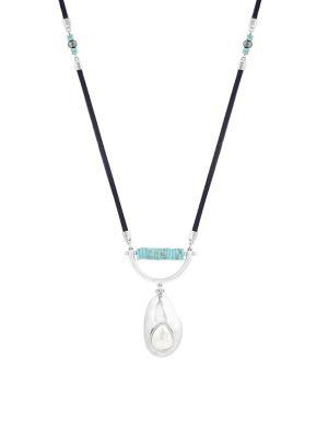 Lucky Brand Land And Sea Freshwater Pearl And Faux Pearl Pendant Necklace