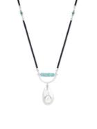 Lucky Brand Land And Sea Freshwater Pearl And Faux Pearl Pendant Necklace