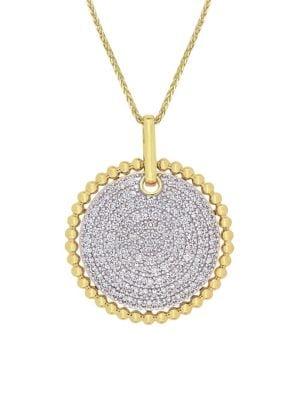 Sonatina Cluster Circle 14k Yellow Gold & Diamond Pendant Necklace
