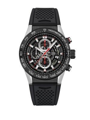 Tag Heuer Carrera Stainless Steel And Rubber Strap Watch